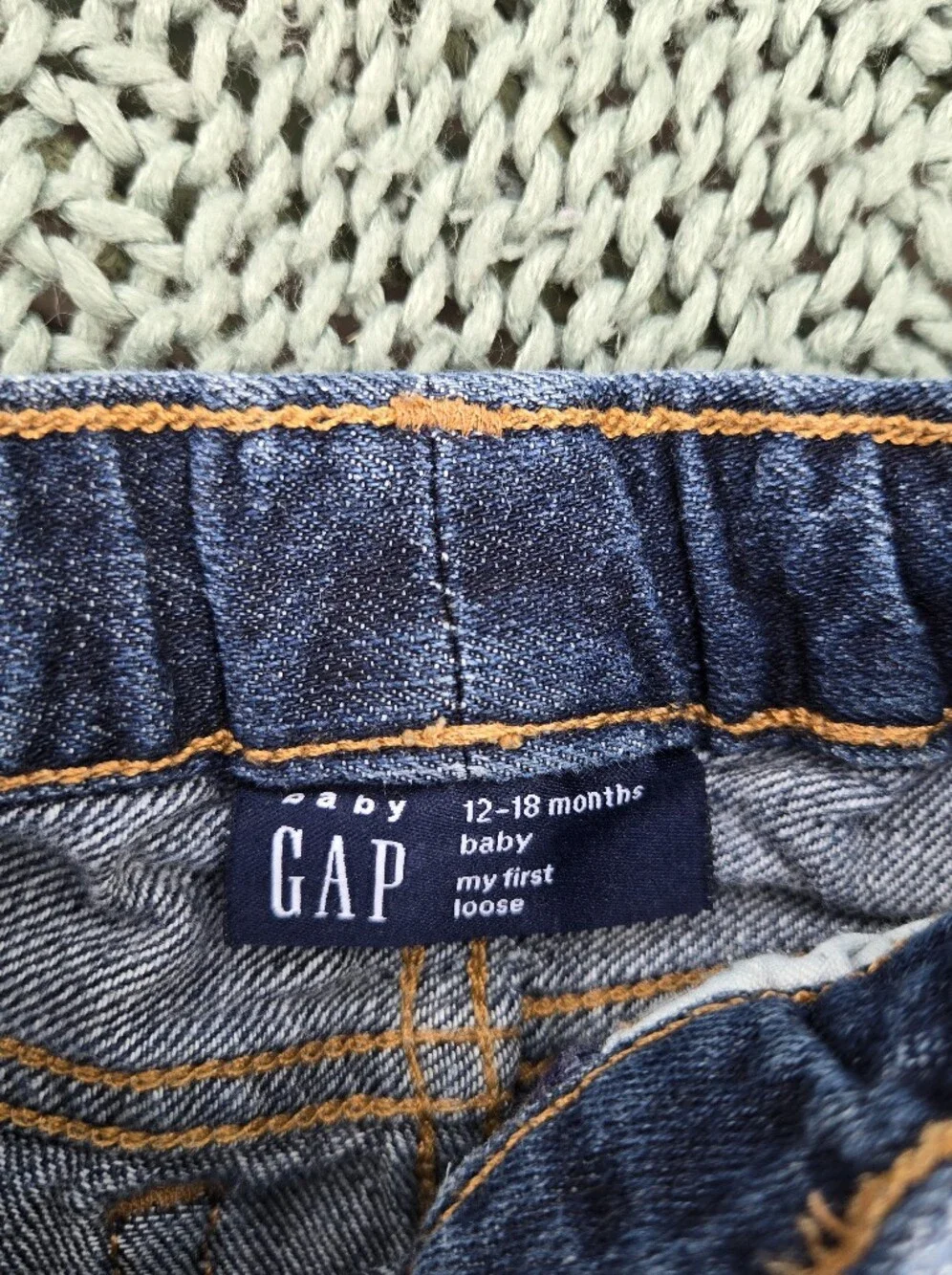 GAP plaid button